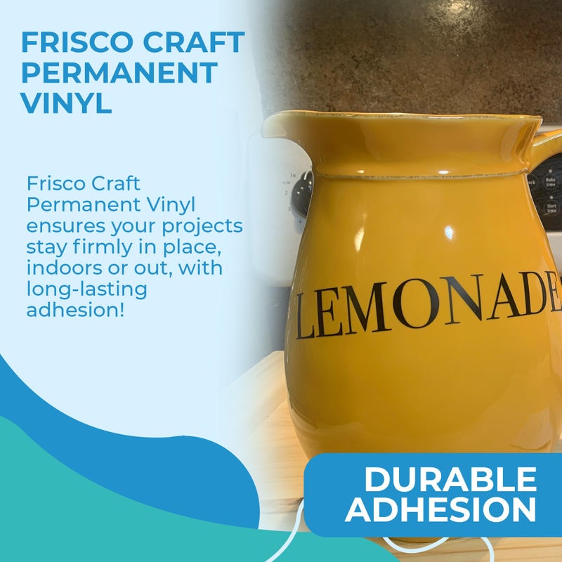 Frisco Craft Permanent Vinyl â€“ Matte Black Adhesive Roll, Waterproof & Weather-Resistant, Siliconized Backing, Compatible with Cricut & Silhouette, Outdoor, Decals, Heavy Duty Vinyl (12"" x 30ft) - Image 3